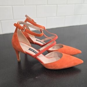 Nine West Strappy Orange Heels